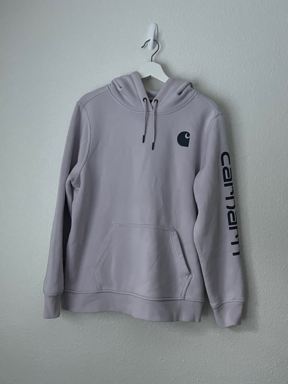 Carhartt Relaxed Fit Graphic Sleeve Hoodie Amethyst Fog Purple Women's L